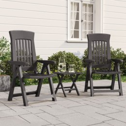 Rozkładane krzesła ogrodowe, 2 szt., antracytowe, PP