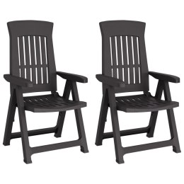 Rozkładane krzesła ogrodowe, 2 szt., antracytowe, PP