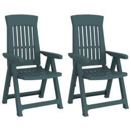Rozkładane krzesła ogrodowe, 2 szt., zielone, PP