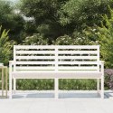 Ławka ogrodowa, biała, 159,5x48x91,5 cm, lite drewno sosnowe