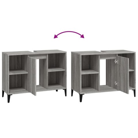 Szafka pod umywalkę, szary dąb sonoma, 80x33x60 cm