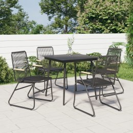 Krzesła ogrodowe, 4 szt., czarne, 58x59x85,5 cm, rattan PVC