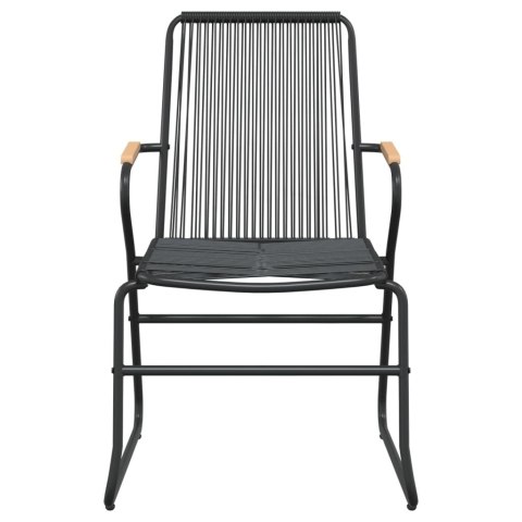 Krzesła ogrodowe, 4 szt., czarne, 58x59x85,5 cm, rattan PVC