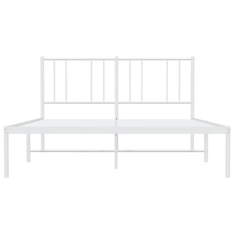 Metalowa rama łóżka z wezgłowiem biała, 140x200 cm