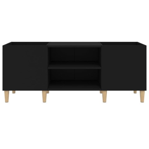 Szafka na płyty, czarna, 121x38x48 cm, materiał drewnopochodny