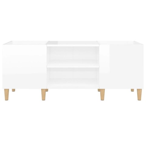 Szafka na płyty, wysoki połysk, biała, 121x38x48 cm