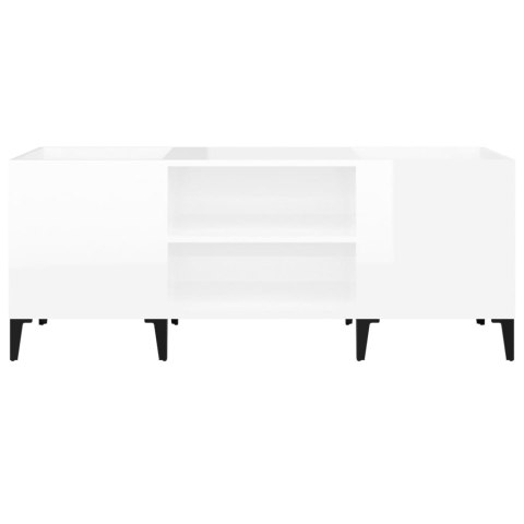 Szafka na płyty, wysoki połysk, biała, 121x38x48 cm