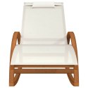 Fotel bujany, białe tworzywo textilene i drewno topolowe