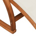 Fotel bujany, białe tworzywo textilene i drewno topolowe