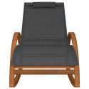 Fotel bujany, szare tworzywo textilene i drewno topolowe