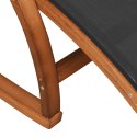 Fotel bujany, szare tworzywo textilene i drewno topolowe