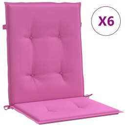Poduszki na krzesła z niskim oparciem, 6 szt., różowe, tkanina