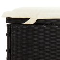 2-osobowy leżak z poduszkami, czarny, polirattan