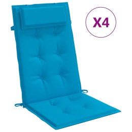 Poduszki na krzesła z wysokim oparciem, 4 szt., jasnoniebieskie