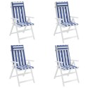 Poduszki na krzesła z wysokim oparciem, 4 szt., niebiesko-białe