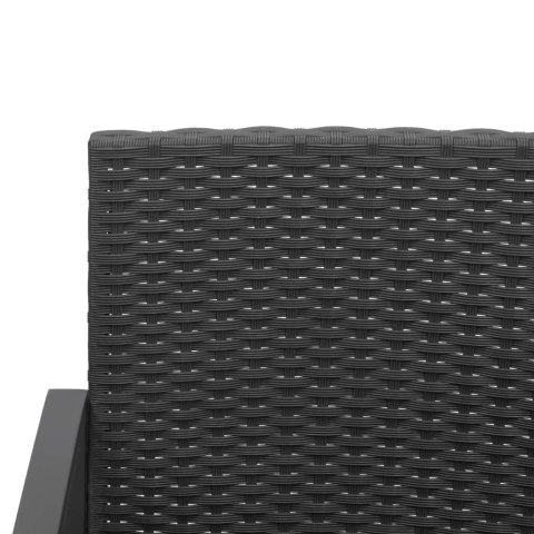 2-osobowa ławka ogrodowa z poduszkami, czarna, rattan PP 2-osobowa ławka ogrodowa z poduszkami, czarna, rattan PP