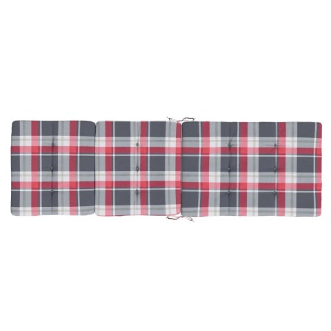 Poduszki na leżaki, 2 szt., w czerwoną kratę, tkanina Oxford