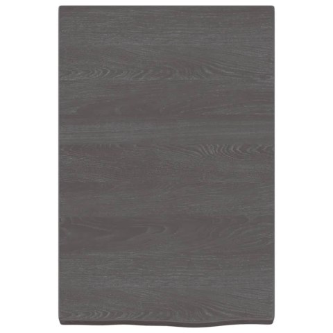 Półka, ciemnoszara, 40x60x4 cm, wykończone lite drewno dębowe