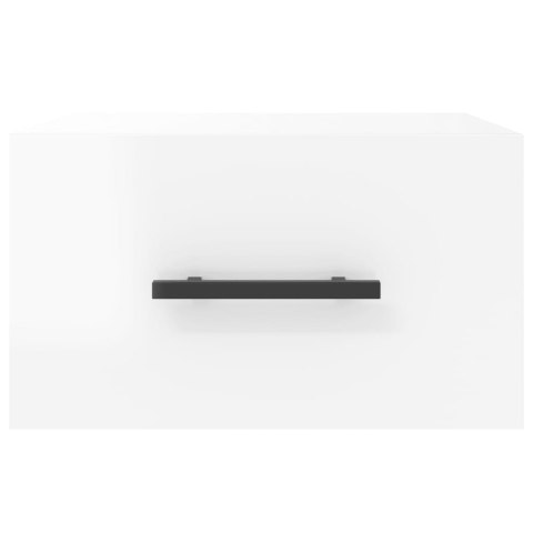 Wiszące szafki nocne, 2 szt., białe z połyskiem, 35x35x20 cm