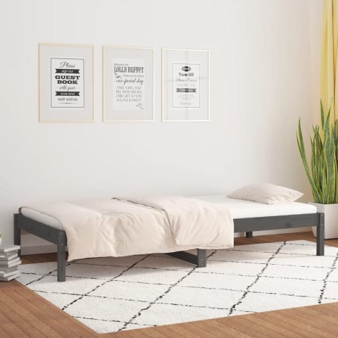 Łózko dzienne, szare 90x190 cm, pojedyncze, lite drewno sosnowe Łózko dzienne, szare 90x190 cm, pojedyncze, lite drewno sosnowe