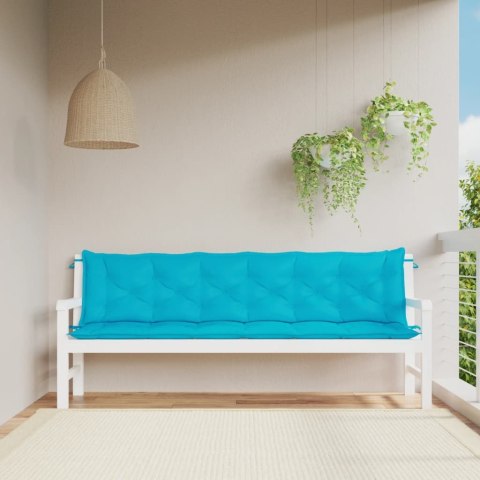 Poduszki na ławkę ogrodową, 2 szt., turkusowe, 200x50x7 cm