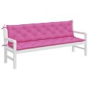 Poduszki na ławki ogrodowe, 2 szt., różowe, 200x50x7 cm