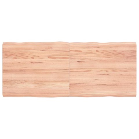 Blat stołu, jasny brąz, 120x50x4 cm, dąb z naturalną krawędzią