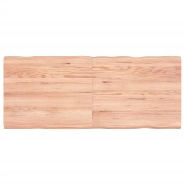Blat stołu, jasny brąz, 120x50x6 cm, dąb z naturalną krawędzią