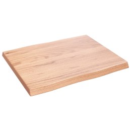 Blat stołu, jasny brąz, 60x50x4 cm, dąb z naturalną krawędzią