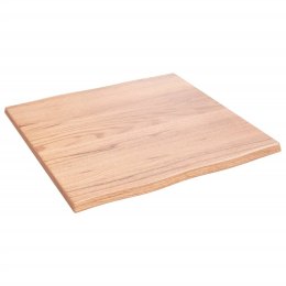 Blat stołu, jasny brąz, 60x60x2 cm, dąb z naturalną krawędzią