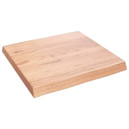 Blat stołu, jasny brąz, 60x60x6 cm, dąb z naturalną krawędzią