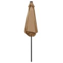 Parasol ogrodowy z LED i aluminiowym słupkiem, 270 cm, taupe