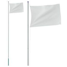 Segmentowy maszt flagowy, srebrny, 6,23 m, aluminium