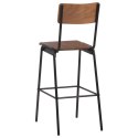 Krzesła barowe, 2 szt., brązowe, sklejka i stal