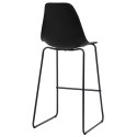Krzesła barowe, 2 szt., czarne, plastik
