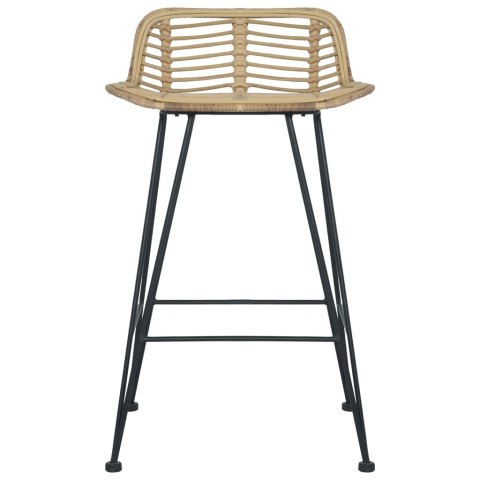 Krzesła barowe, 2 szt., naturalny rattan