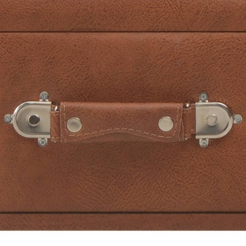 Ławka z szufladami, 80 cm, brązowa, sztuczna skóra