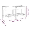 Podwyższona donica z półką, szara, 150x50x75 cm, WPC