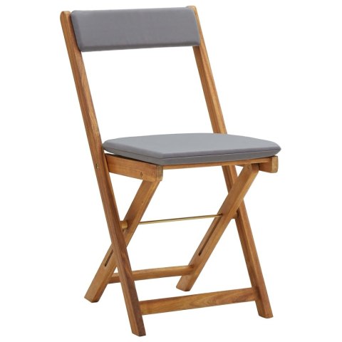 3-cz. składany zestaw bistro z poduszkami, lite drewno akacjowe