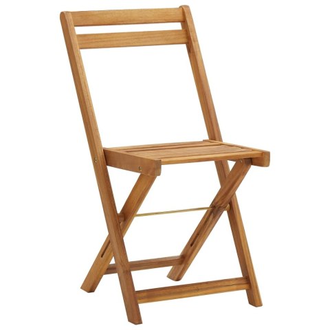 3-cz. składany zestaw bistro z poduszkami, lite drewno akacjowe