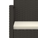Fotel ogrodowy z poduszką, czarny, polirattan