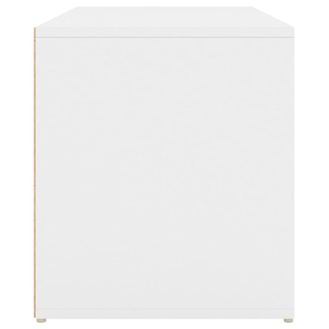 Ławka do przedpokoju, 80x40x45 cm, biała, płyta wiórowa