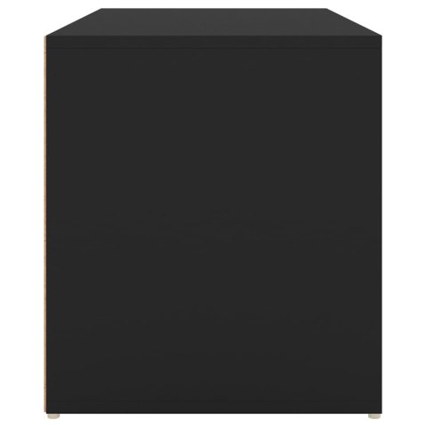 Ławka do przedpokoju, 80x40x45 cm, czarna, płyta wiórowa