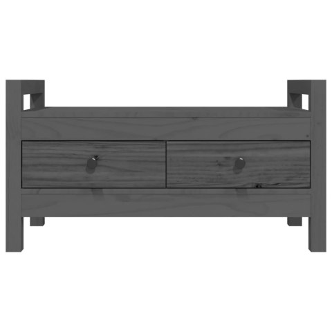 Ławka do przedpokoju, szara, 80x40x43 cm, lite drewno sosnowe