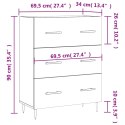 Szafka, biała, 69,5x34x90 cm, materiał drewnopochodny