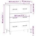 Szafka, biała, 69,5x34x90 cm, materiał drewnopochodny