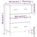 Szafka, biała, 69,5x34x90 cm, materiał drewnopochodny