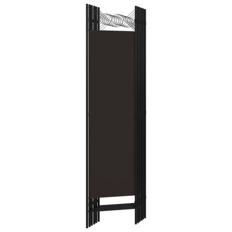 Parawan 6-panelowy, brązowy, 240 x 180 cm