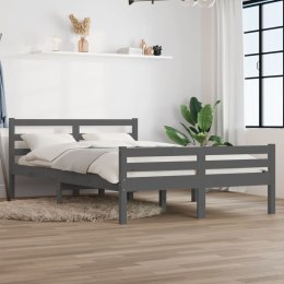 Rama łóżka, szara, lite drewno, 140 x 190 cm