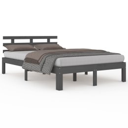 Rama łóżka, szara, lite drewno, 150x200 cm, King Size